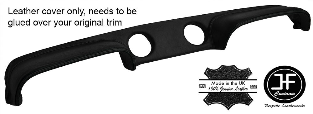 BLACK STITCH TWIN COWL POD TOP DASH DASHBOARD LEATHER COVER FITS FORD ESCORT MK1
