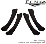 D RED STITCH CARBON VINYL  4X FRONT REAR DOOR HANDLE COVERS FOR BMW E90 E91