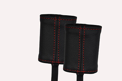 red stitch FITS FIAT BRAVO BRAVA 95-01 2X FRONT SEAT BELT STALK LEATHER COVERS
