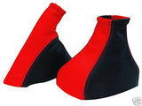 FITS CORSA C RED BLACK LEATHER GEAR HANDBRAKE SET 00-06 CUSTOM NEW MADE IN UK