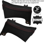 RED STITCHING 2X DASH END CAPS LEATHER COVERS FITS DELOREAN DMC-12 1981-1983