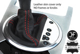 RED STITCH TOP GRAIN LEATHER AUTO AUTOMATIC GEAR GAITER FOR AUDI TT MK2 06-14