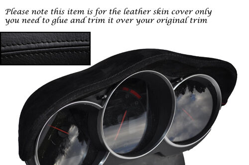 BLACK STITCH FITS MAZDA RX8 03-12 SPEEDO GAUGE HOOD PU SUEDE SKIN COVER ONLY