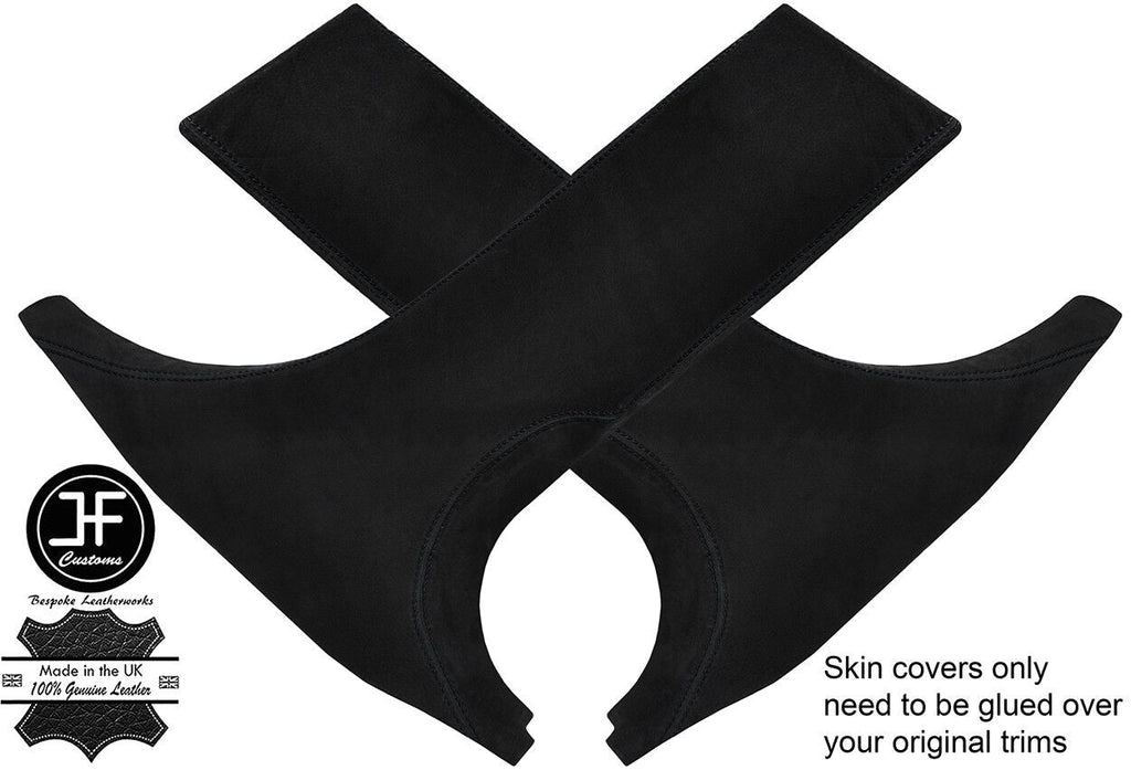 BLACK STITCH 2X LOWER B PILLAR SUEDE COVERS FITS BMW 3 SERIES F30 F31 11-18