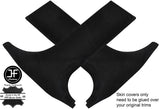 BLACK STITCH 2X LOWER B PILLAR SUEDE COVERS FITS BMW 3 SERIES F30 F31 11-18