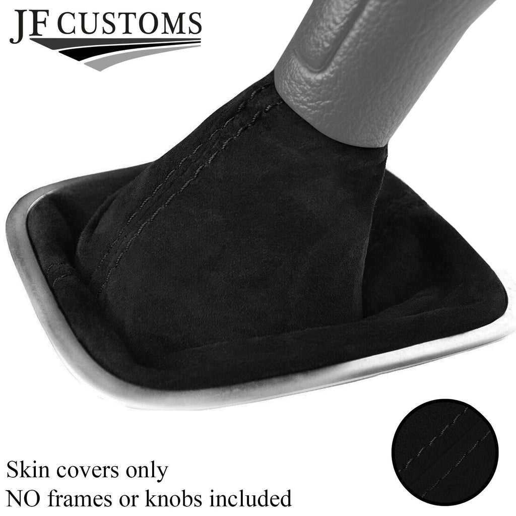 BLACK STITCHING REAL SUEDE MANUAL GEAR GAITER FITS VW POLO 6R 2009-2016