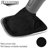 BLACK STITCHING REAL SUEDE MANUAL GEAR GAITER FITS VW POLO 6R 2009-2016