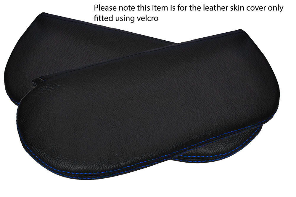 BLUE STITCH 2X SUN VISORS LEATHER SKIN COVERS FITS CORVETTE C3 1978-1982
