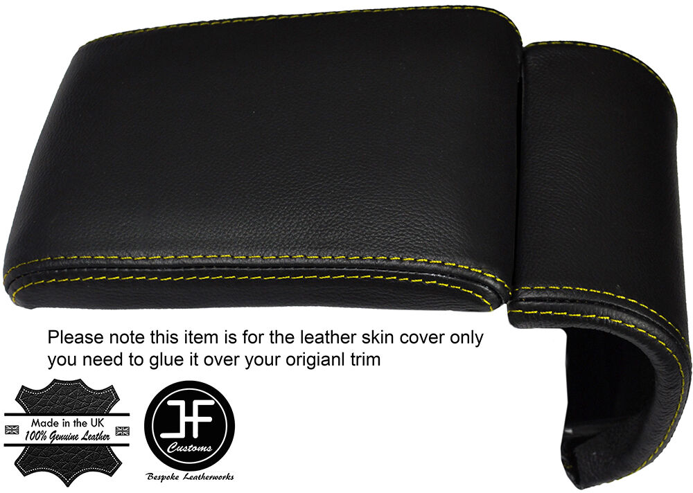 YELLOW STITCHING LEATHER ARMREST COVER FITS ALFA ROMEO GIULIETTA 2010-2016