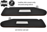 ORANGE STITCH 2X SUN VISOR LEATHER COVER FOR VW T5 TRANSPORTER 2 MIRROR CUTOUT