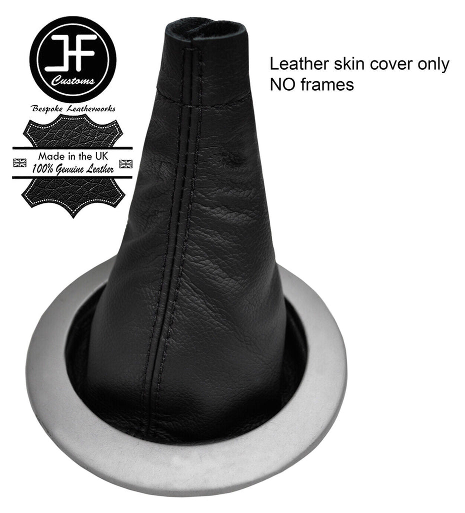 BLACK STITCH TOP GRAIN LEATHER GEAR GAITER FITS RENAULT MEGANE MK2 04-08