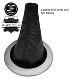 BLACK STITCH TOP GRAIN LEATHER GEAR GAITER FITS RENAULT MEGANE MK2 04-08
