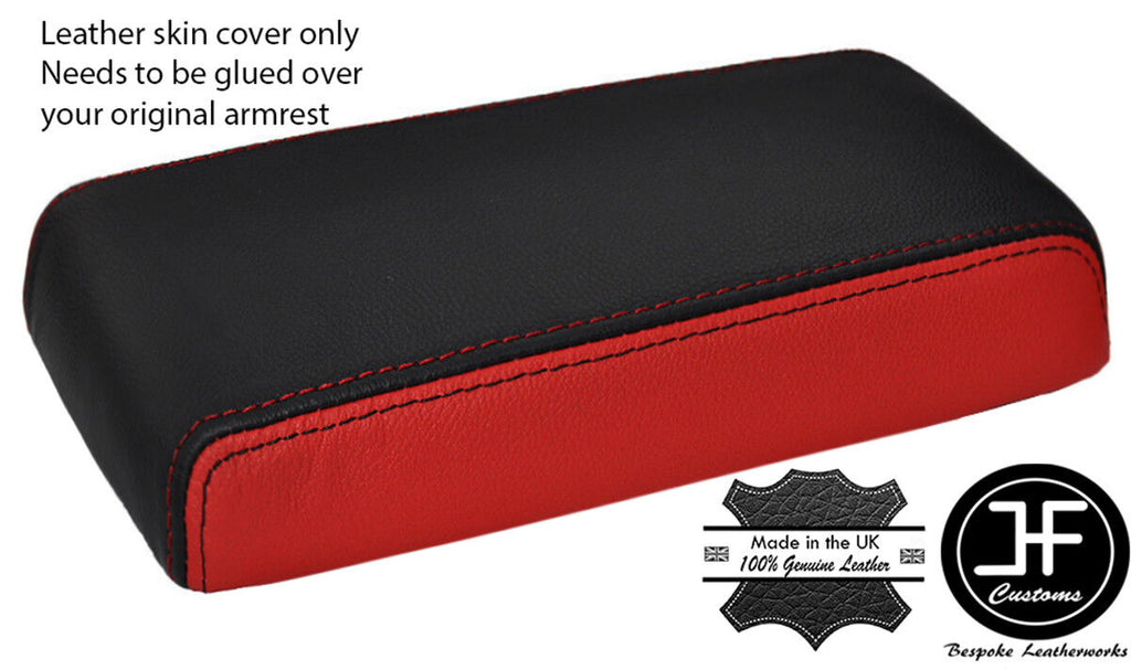 RED BLACK FITS DODGE NITRO 2007-2012 REAL LEATHER ARMREST LID COVER ONLY