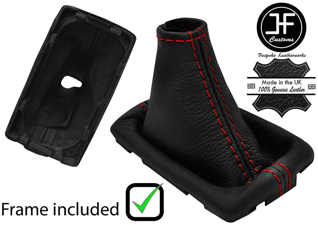 RED STITCH LEATHER AUTOMATIC GEAR GAITER+PLASTIC FRAME FITS KIA SORENTO 15-18