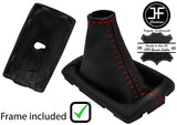 RED STITCH LEATHER AUTOMATIC GEAR GAITER+PLASTIC FRAME FITS KIA SORENTO 15-18