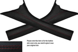RED STITCH 2X A PILLARS SKIN COVERS FITS SMART FORTWO 451 CONVERTIBLE 07-14