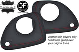 RED STITCH 2X REAR SPEAKER PANEL LTHR COVERS FOR SAAB 900 CLASSIC CONVERTIBLE