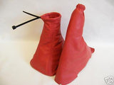 FITS FORD PUMA RED LEATHER GEAR HANDBRAKE GAITER  SET NEW CUSTOM NEW MADE IN UK