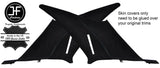 BLACK  STITCH 2X REAR QUARTER PANEL SUEDE  COVERS FITS MERCEDES W202 C CLASS