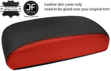 BLACK & RED ARMREST REAL LEATHER COVER FOR SUBARU TRIBECA B9 2008-2014
