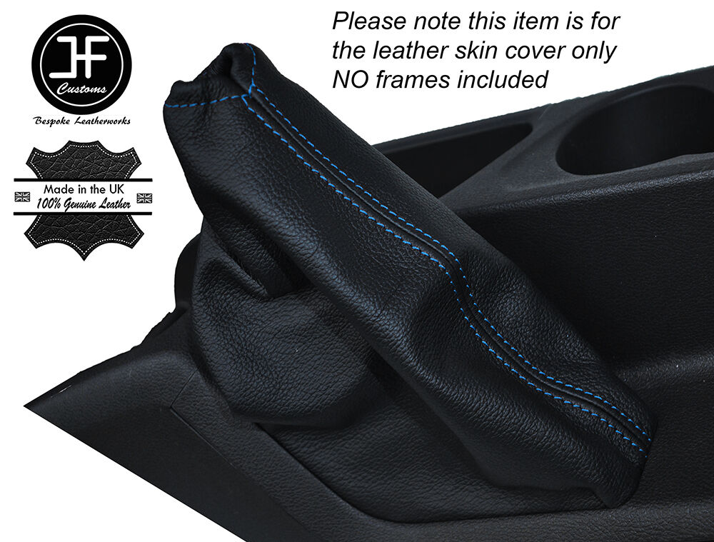 BLUE STITCH LEATHER SKIN HANDBRAKE GAITER FITS FORD TRANSIT CONNECT 2014-2016