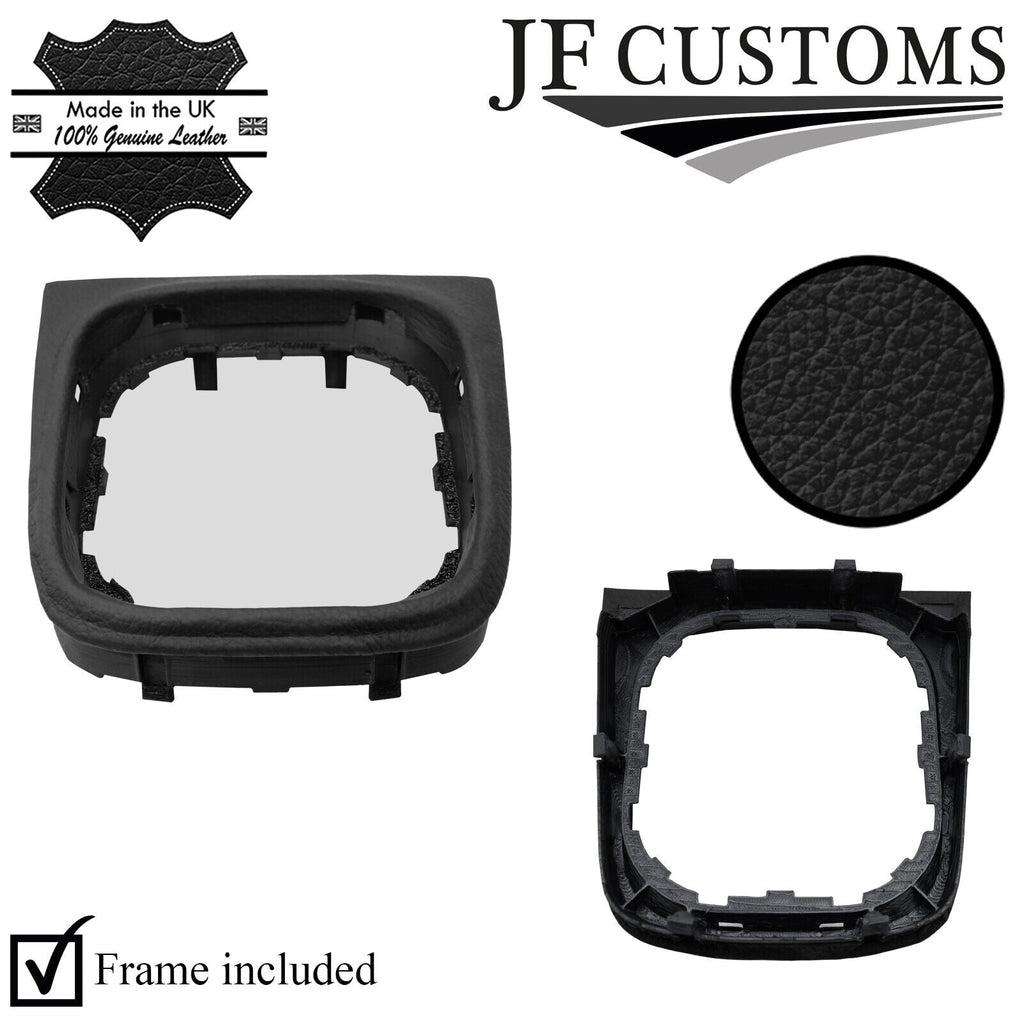 BLACK LEATHER MANUAL GEAR SURROUND COVER + FRAME FOR VW GOLF MK5 03-08