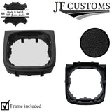 BLACK LEATHER MANUAL GEAR SURROUND COVER + FRAME FOR VW GOLF MK5 03-08