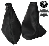 BLACK STITCH LEATHER GEAR HANDBRAKE GAITER FITS RENAULT LAGUNA MK2 2001-2004