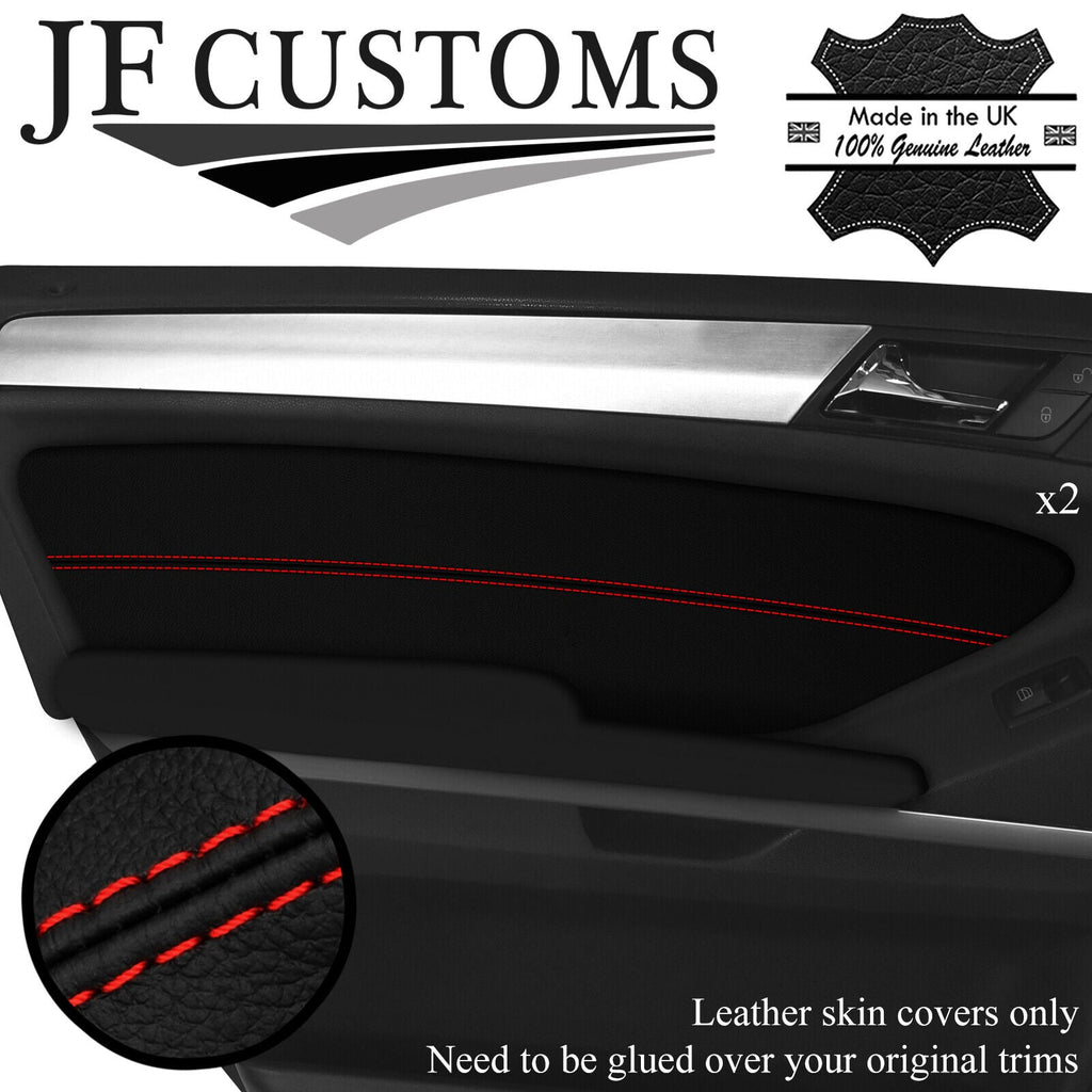 RED STITCH ITALIAN LEATHER 2X FRONT DOOR TRIM COVER FOR MERCEDES ML W164 05-11