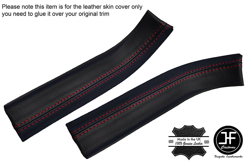 RED STITCHING 2X FRONT DOOR SILL TRIM LEATHER COVERS FITS CORVETTE C6 05-13
