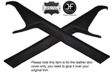 RED STITCH 2X A PILLAR LEATHER SKIN COVERS FITS ALFA ROMEO GIULIA SUPER TI