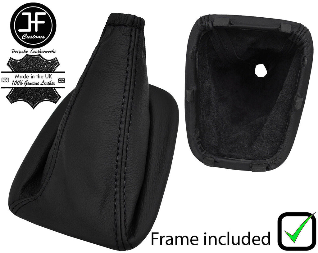BLACK STITCH LEATHER MANUAL GEAR GAITER+PLASTIC FRAME FITS KIA CERATO 2004-2009