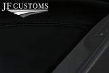 BLACK STITCH NAPPA LEATHER 2X FRONT DOOR TRIMS FITS AUDI A5 8F S5 CABRIO 09-16
