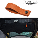 ORANGE LEATHER TAILGATE BOOT PULL STRAP HANDLE FITS FIAT 500 ABARTH 07-16