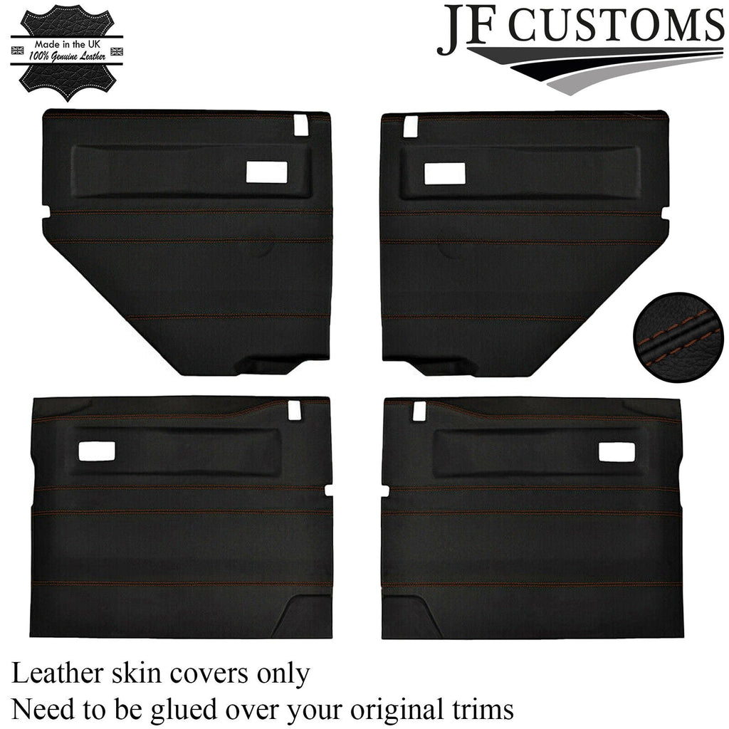 BROWN STITCH LEATHER COVERS FOR DEFENDER 90 83-06 INTERIOR UPHOLSTERY DOOR KIT