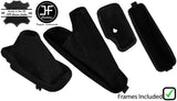 BLACK STITCH SUEDE AUTOMATIC GAITERS SET + PLASTIC FRAMES FOR BMW E46 1999-2005