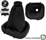 BLACK STITCH LEATHER MANUAL GEAR GAITER+PLASTIC FRAME FOR FORD KA MK1 1996-2008
