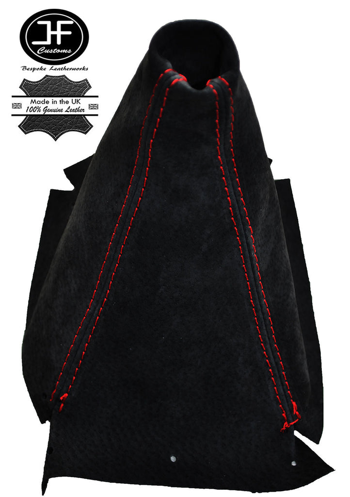 RED STITCHING MANUAL PU SUEDE GEAR GAITER FITS NISSAN SKYLINE R33 1993-1998