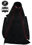 RED STITCHING MANUAL PU SUEDE GEAR GAITER FITS NISSAN SKYLINE R33 1993-1998