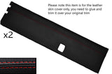 RED STITCH 2X TOP DOOR CARD SKIN COVER FITS LANDROVER SERIES 2A 3 STYLE 2