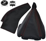 RED STICH QUALITY LEATHER GEAR & HANDBRAKE GAITER FOR MAZDA MX5 MK1 90-98