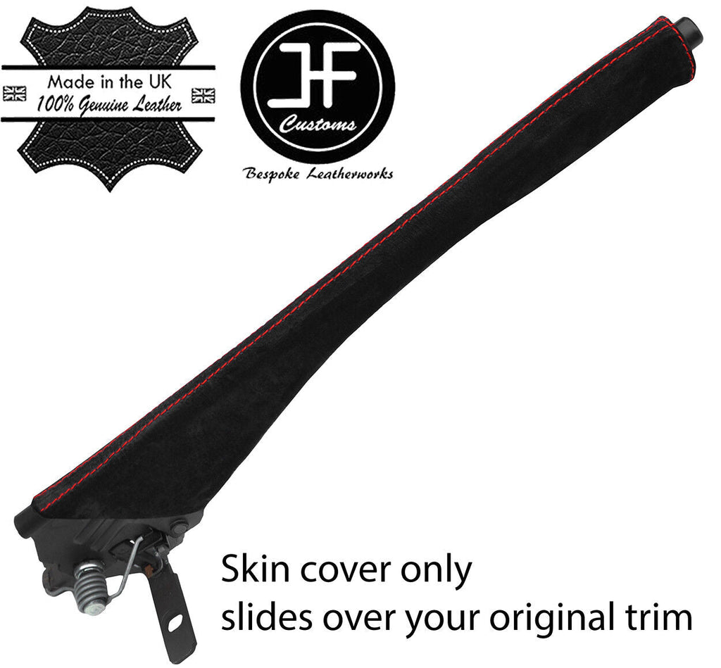 RED STITCH REAL SUEDE HANDBRAKE GAITER COVER FITS SMART FORTWO 451 07-14