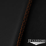 FITS NISSAN 370Z 09-20 ORANGE CROSS STITCH LEATHER 2X SUN VISOR COVERS