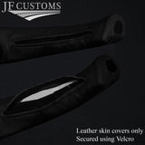 BLACK STITCH LEATHER 2X DOOR HANDLE ARMREST COVER FOR CORVETTE C3 1978-1982