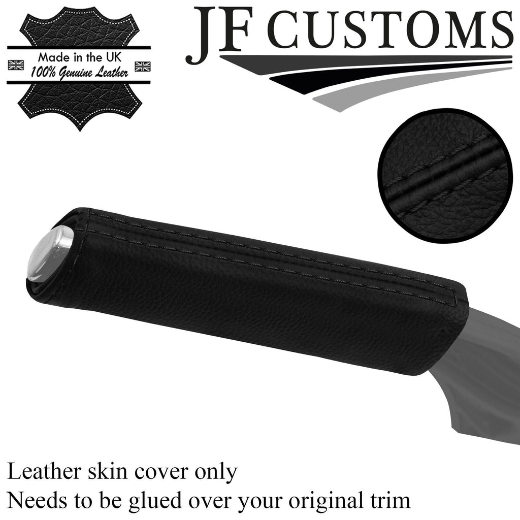 BLACK STITCH ITALIAN LEATHER HANDBRAKE HANDLE COVER FOR SKODA OCTAVIA MK3 12-19