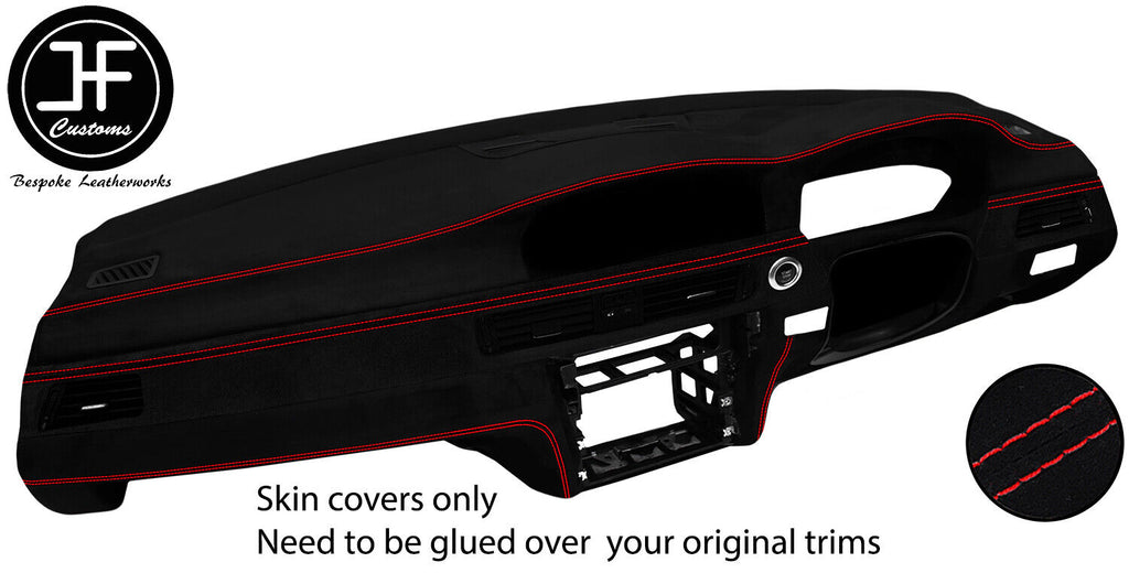 RED  STITCH FULL DASHBOARD KIT LUXE SUEDE COVER FOR BMW E90 E91 E92 E93 SATNAV