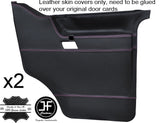PINK STITCH 2X FRONT DOOR CARD LEATHER COVERS FITS VW T4 TRANSPORTER CARAVELLE