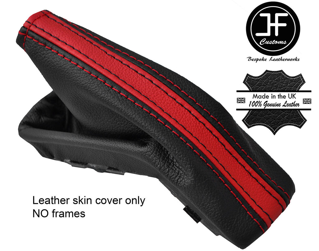 BLACK & RED TOP GRAIN LEATHER HANDBRAKE GAITER FOR VAUXHALL ASTRA MK5 H 04-09