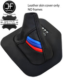 BLACK STITCH TRI STRIPE TOP GRAIN LEATHER AUTO GEAR GAITER FOR BMW E39 96-03