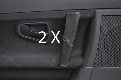 grey stitch FITS SMART ROADSTER 03-05 2X DOOR HANDLE LEATHER COVERS CUSTOM NEW